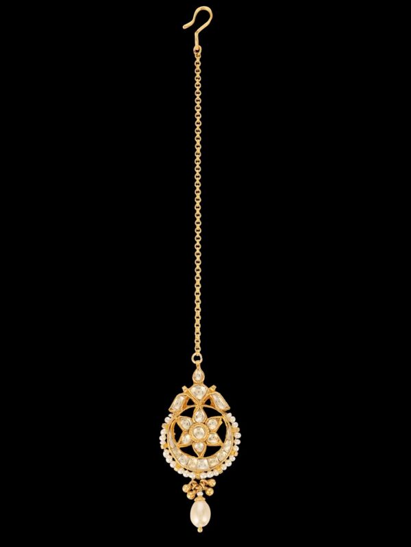 Exclusive Rare Micro Gold Finish Tikka/ Maang Tikka/ Head Chain - Image 3