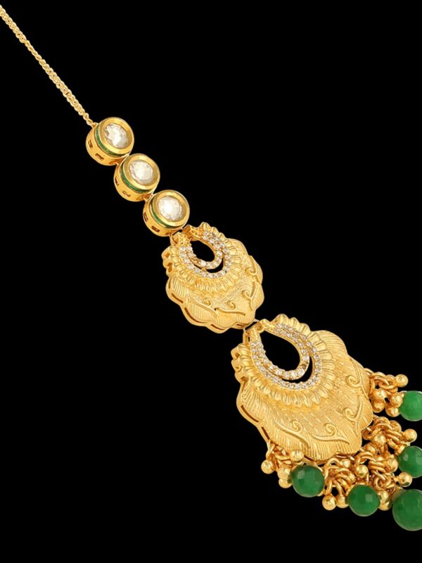Simple Traditional Elegant Micro Gold Finish Damini Tikka/ Matha Patti/ Head Chain - Image 4