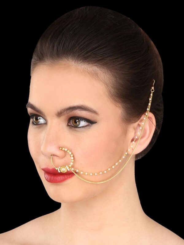 Traditional Micro Gold Polished Nath Polki/Kundan N301BON