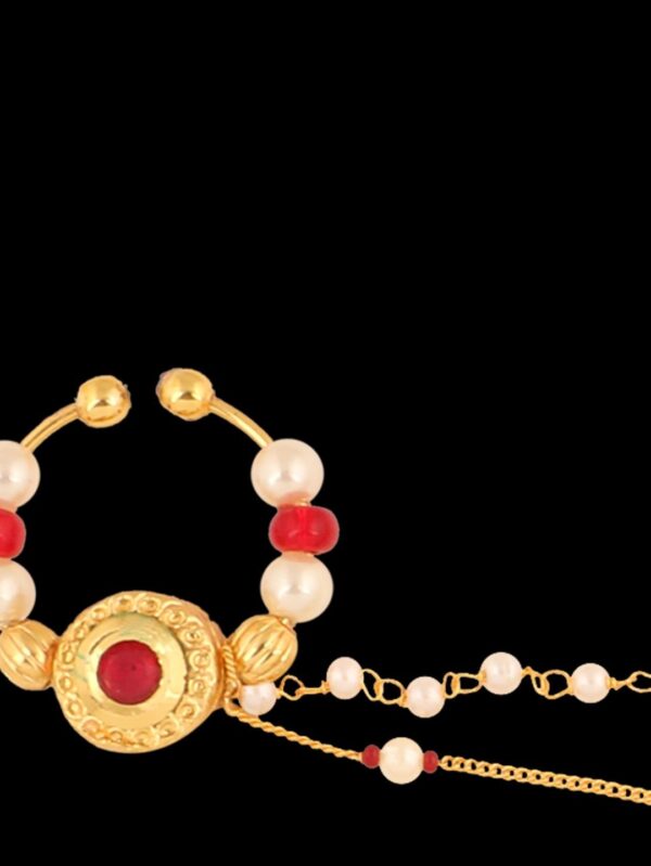 Traditional Micro Gold Polished Nath Polki/Kundan N305AON - Image 4