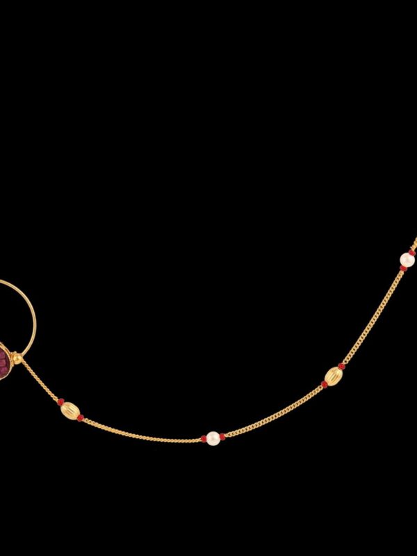 Traditional Micro Gold Polished Nath Polki/Kundan N307AON - Image 3