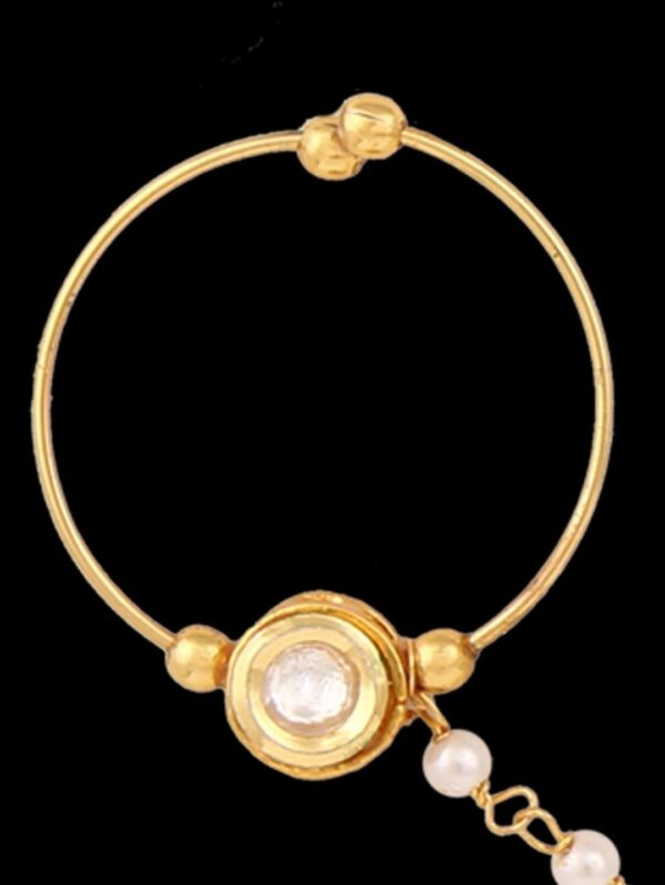 Traditional Micro Gold Polished Nath Polki/Kundan N310ON - Image 3