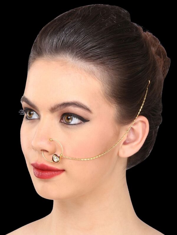 Traditional Micro Gold Polished Nath Polki/Kundan N312BON