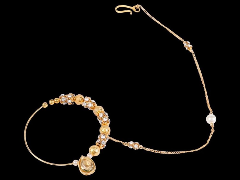 Studio Traditional Micro Gold Polished Nath Polki/Kundan N350ON - Image 3