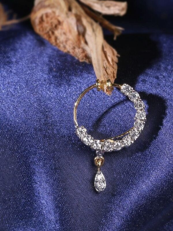 Gold finish American diamond small nose ring - Image 2