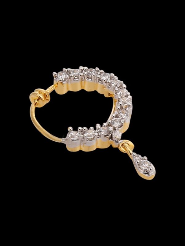 Gold finish American diamond small nose ring - Image 3
