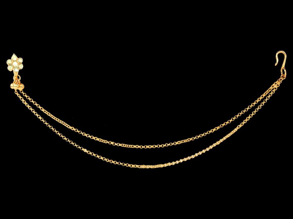 Micro Gold Polished Semi Precious Kundan Stones Nath/ Nose Pin/Nose Ring. N406FON - Image 3