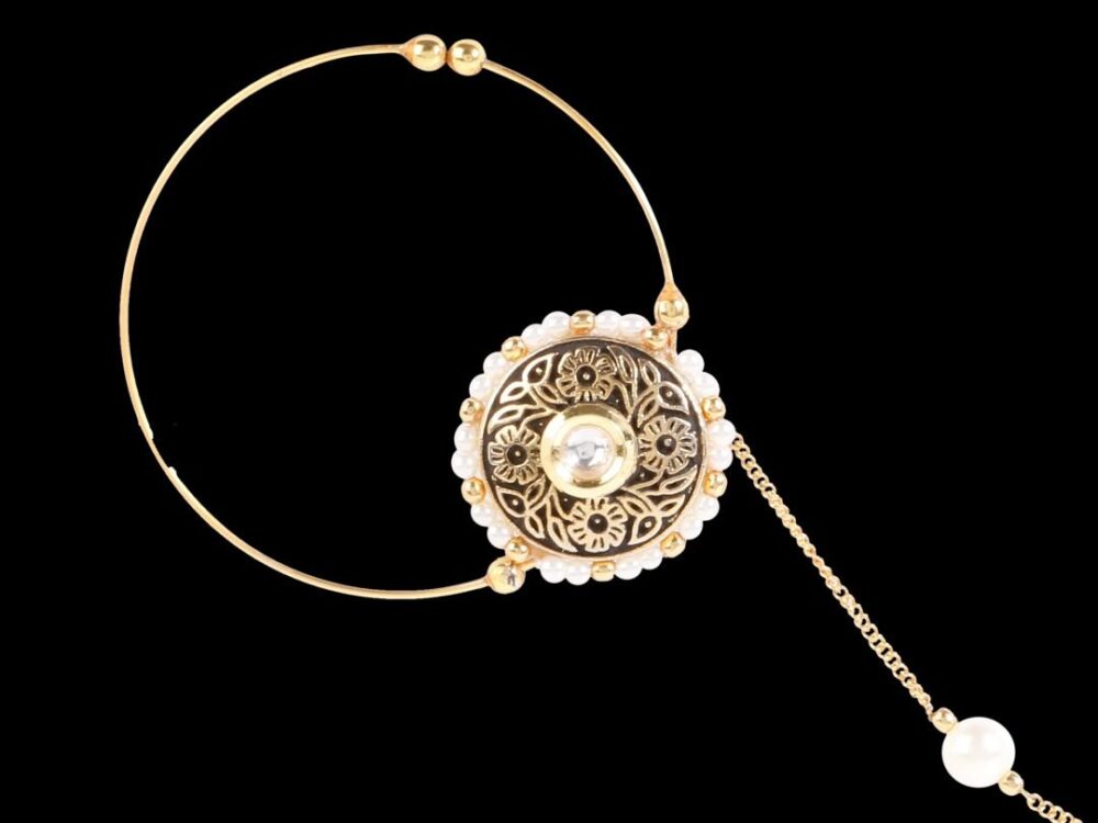 Studio Traditional Micro Gold Polished Nath Polki/Kundan N354ON - Image 4