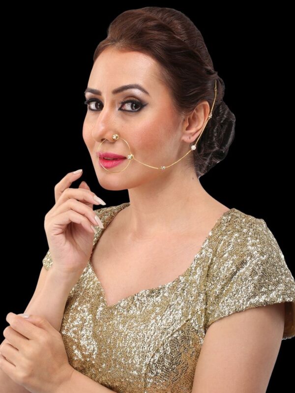 Studio Traditional Micro Gold Polished Nath Polki/Kundan N355ON