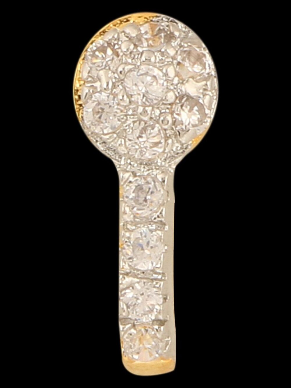 Micro Gold Polished American Diamond Nath/ Nose Pin/Nose Ring/Clip on Nath. N361ON - Image 4