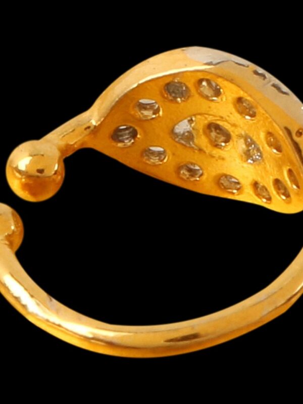 Micro Gold Polished American Diamond Nath/ Nose Pin/Nose Ring/Clip on Nath. N365ON - Image 3