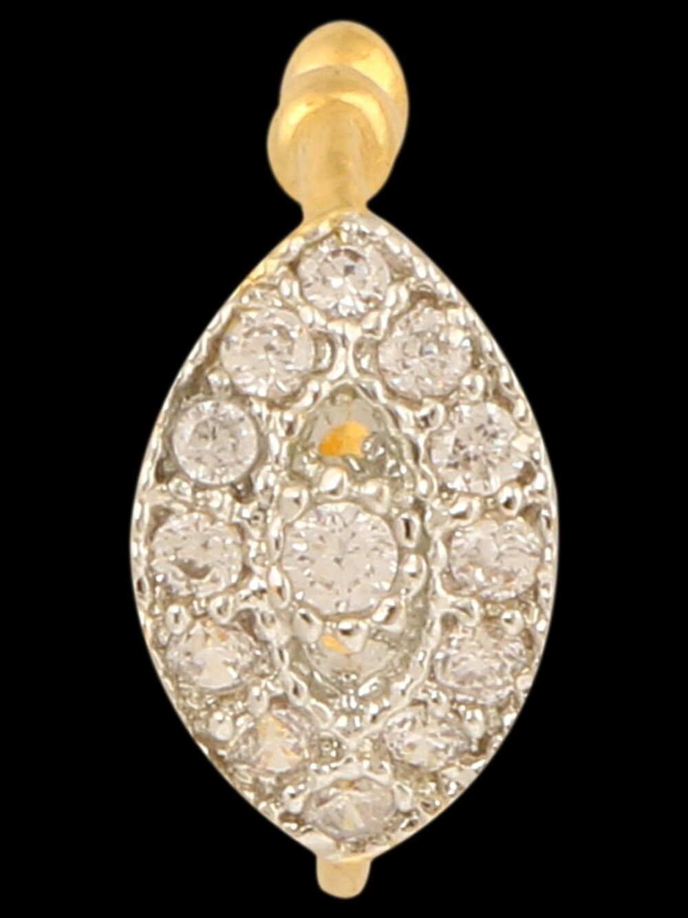 Micro Gold Polished American Diamond Nath/ Nose Pin/Nose Ring/Clip on Nath. N365ON - Image 4