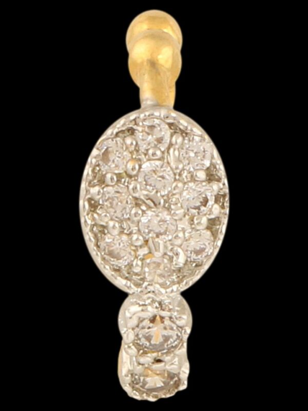 Micro Gold Polished American Diamond Nath/ Nose Pin/Nose Ring/Clip on Nath. N370ON - Image 5