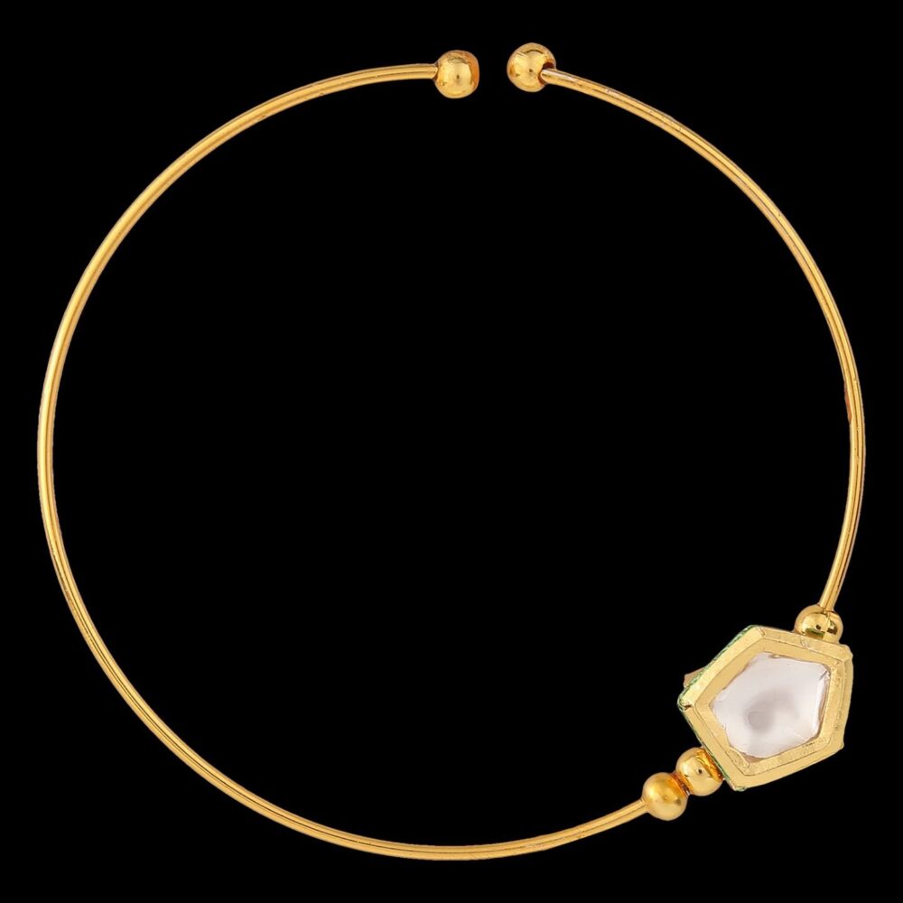 Micro Gold Polished Kundan/Polki Nath/ Nose Pin/Nose Ring. N381ON - Image 4