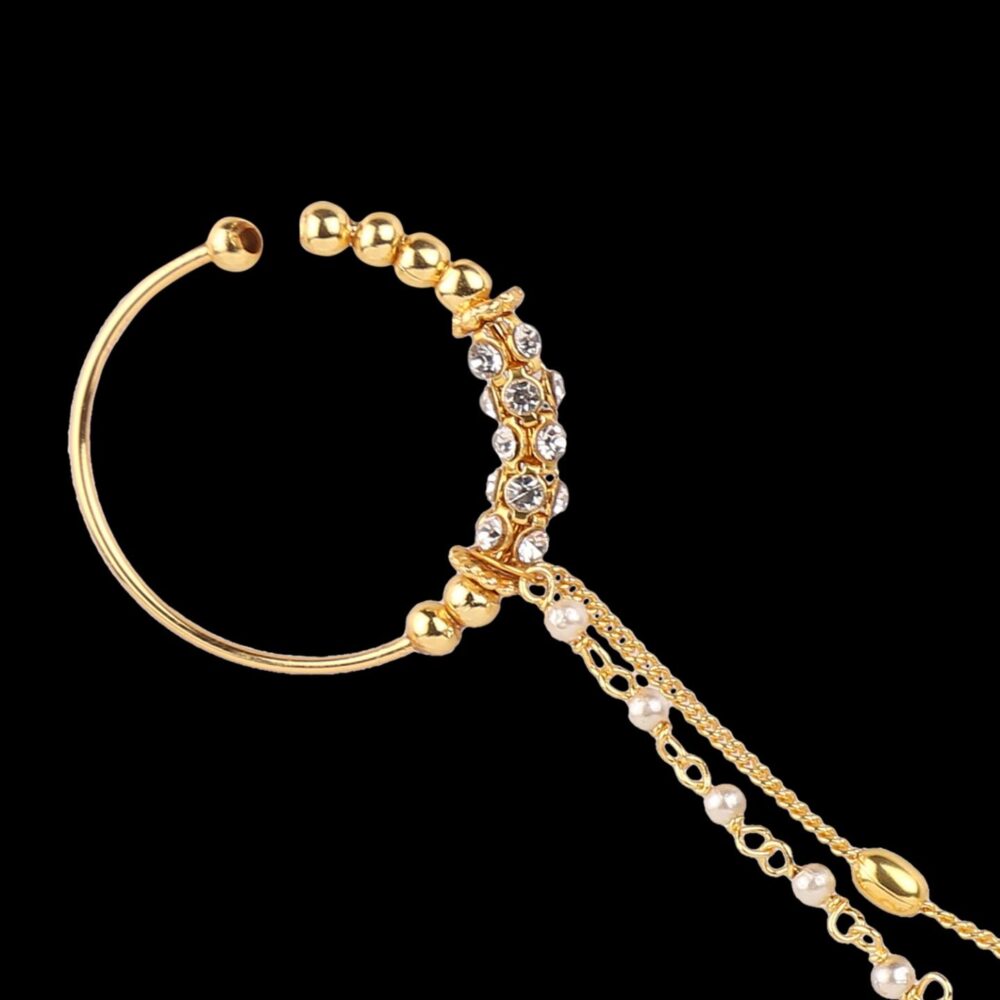 Micro Gold Polished Diamond Nath/ Nose Pin/Nose Ring. N386ON - Image 4
