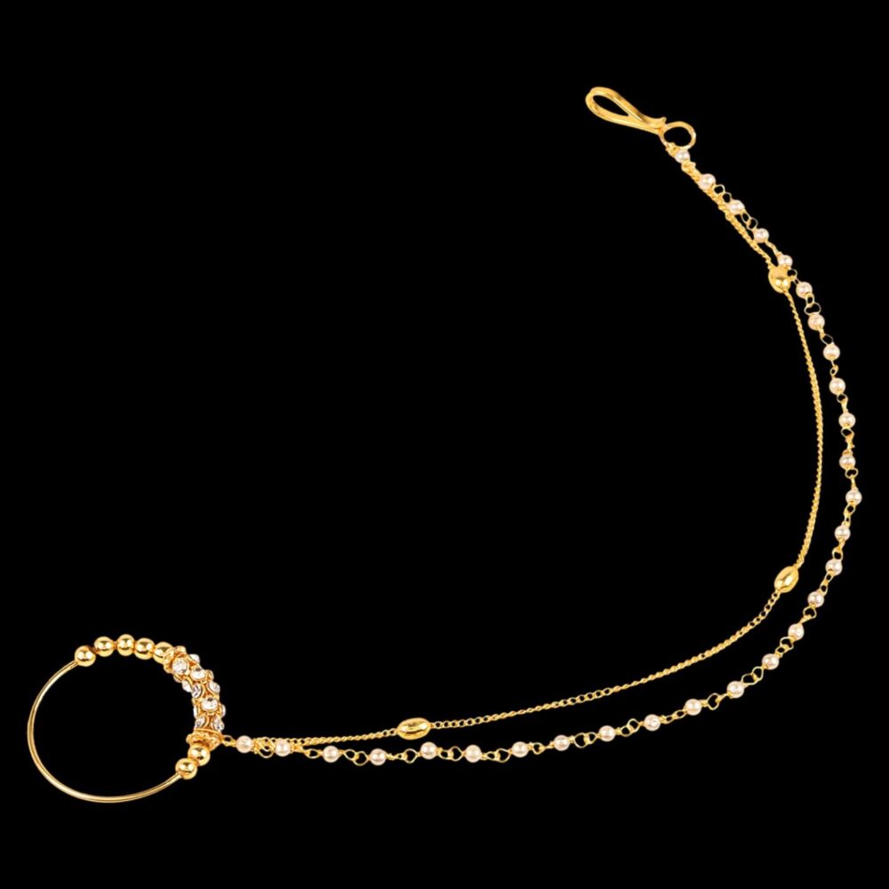 Micro Gold Polished Diamond Nath/ Nose Pin/Nose Ring. N386ON - Image 5