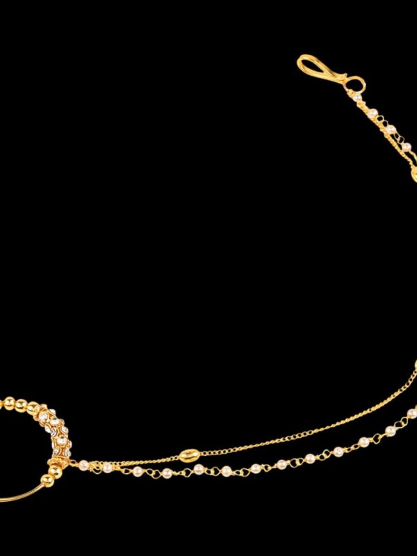 Micro Gold Polished Diamond Nath/ Nose Pin/Nose Ring. N386ON - Image 5