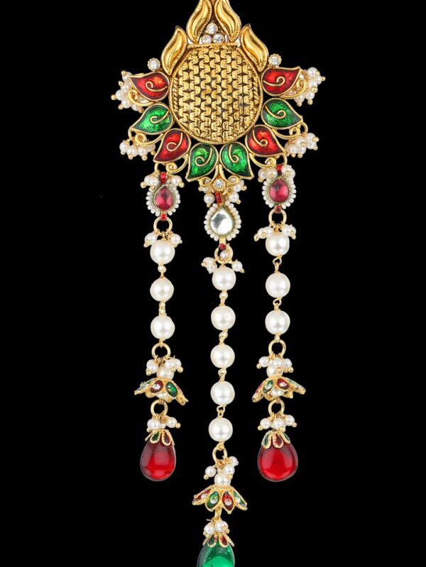 Kundan hair piece for women HA794ON. - Image 5