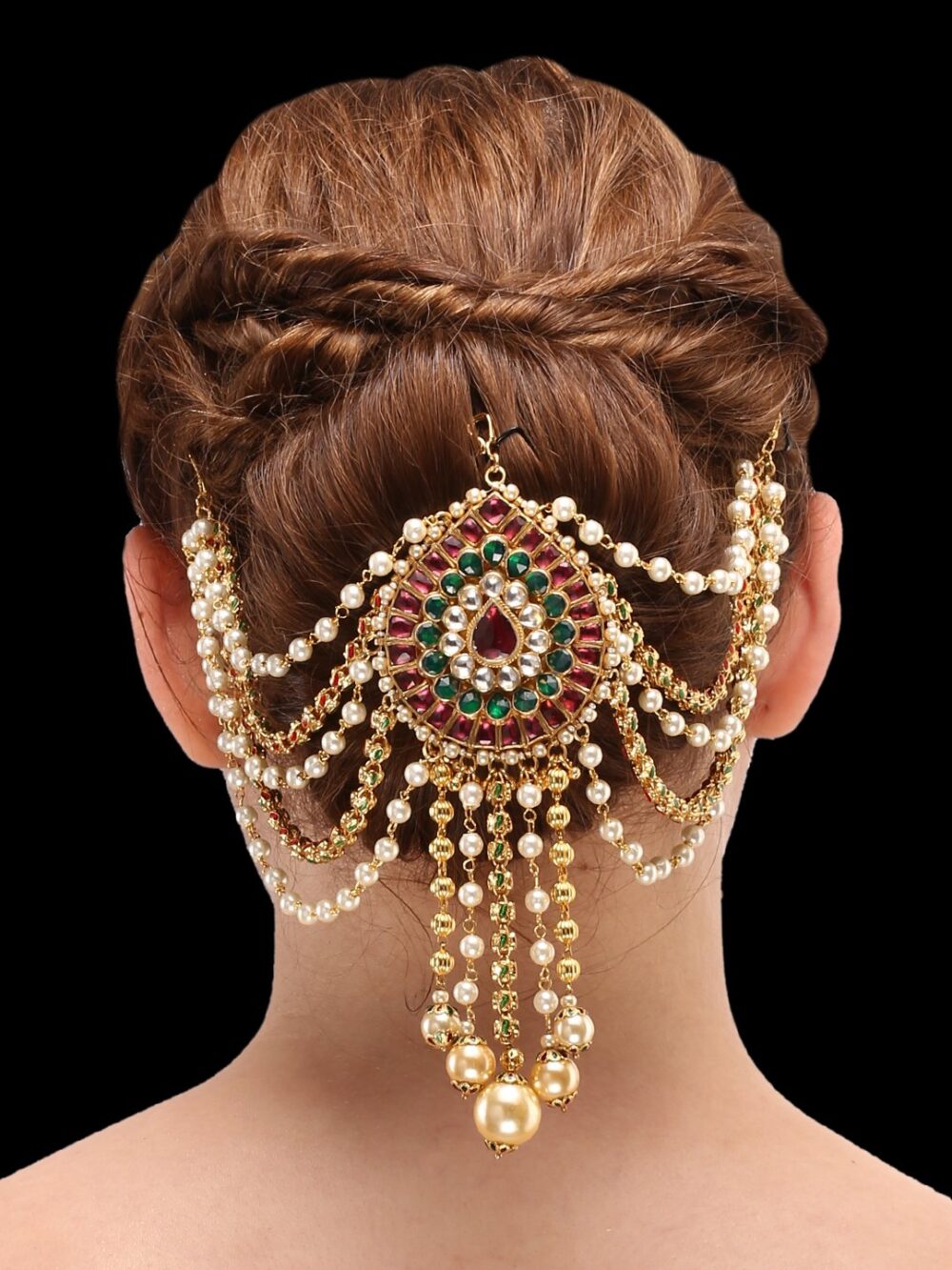 Buy Bridal KUNDAN CHOTI Hair Jewelry - Image 2
