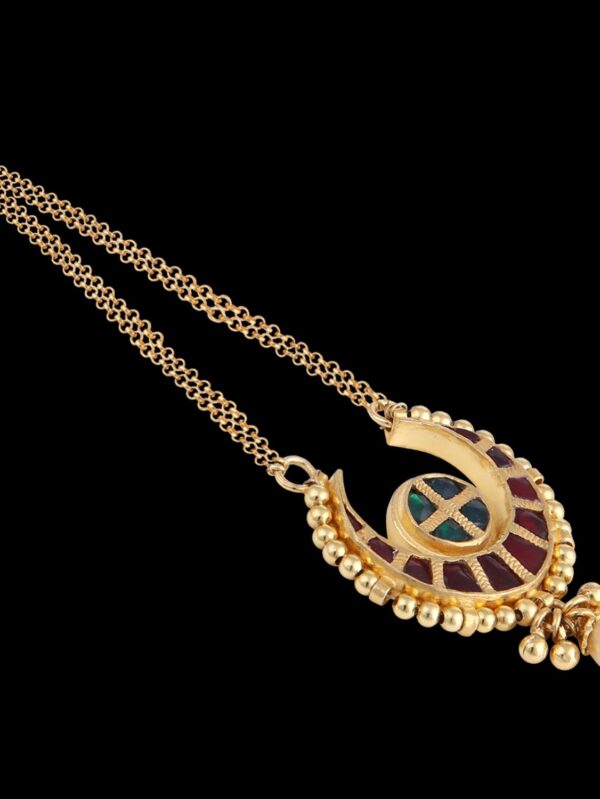 Exceptional Red Golden Colour Micro Head Chain/ Maang Tikka - Image 5