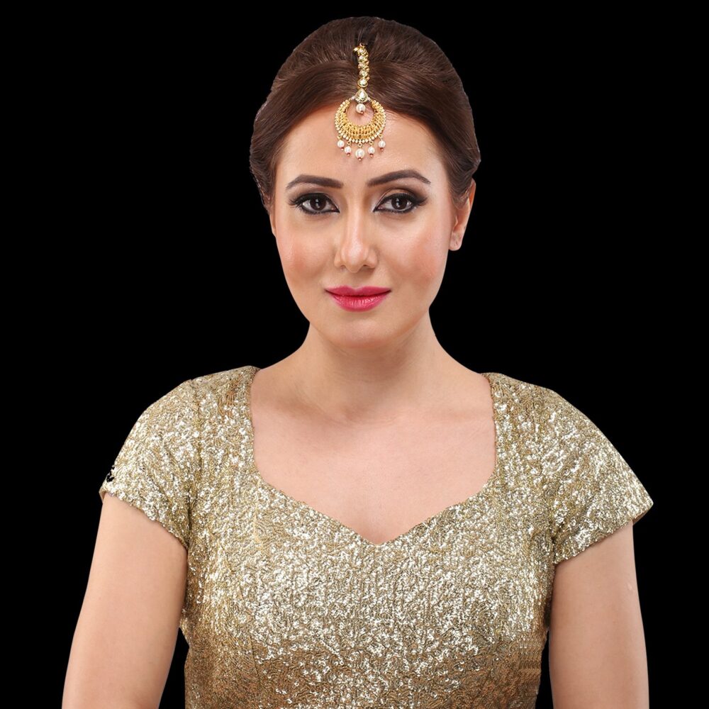 Elegant White Moti Pear Style Latkan Tikka/ Chain/ Passa