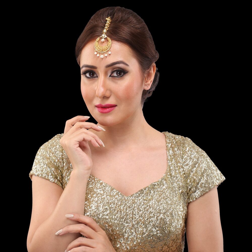 Elegant White Moti Pear Style Latkan Tikka/ Chain/ Passa - Image 3