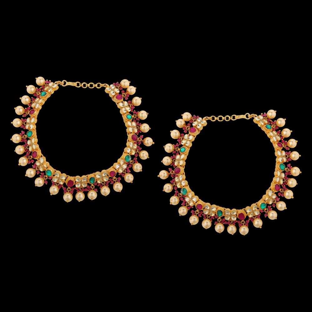 Fancy Micro Gold Polished ?Anklet/Payal/ PP35AON - Image 4