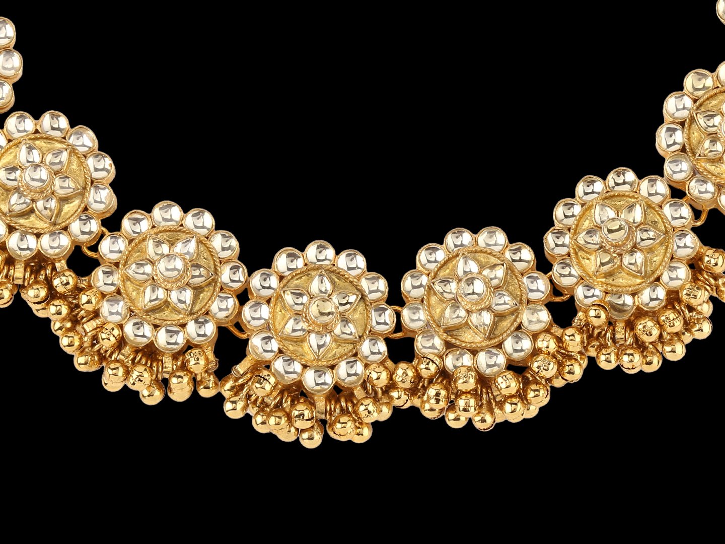 Fancy Micro Gold Polished Semi Precious Kundan Pag Paan/Payal PP10ON - Image 6