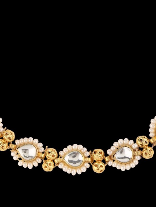 Buy Semi Precious Kundan & Pearls Pag Paan/Payal - Image 4