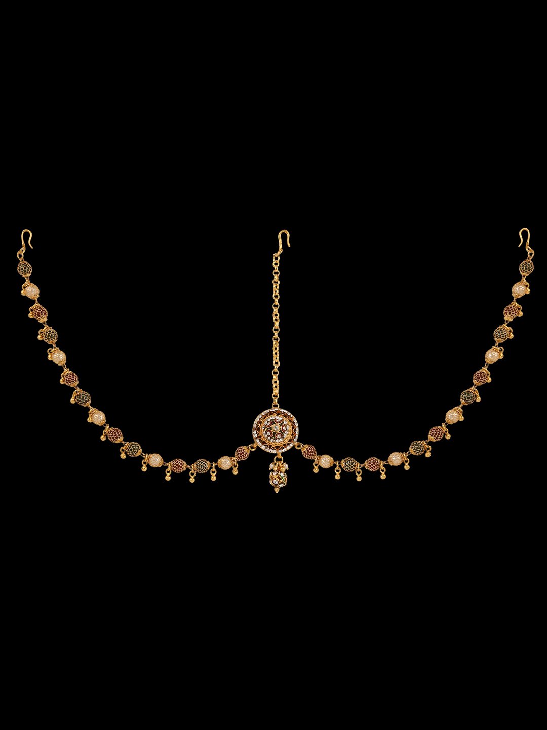 Exquisite Simple Kundan Borla Design/ Maang Tikka - Image 5