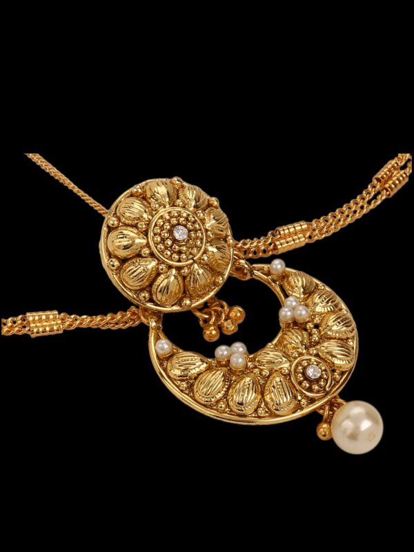 Modern Oval Style Traditional Borla Design Tikka/ Passa/ Chain - Image 4