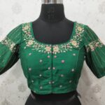 Green Blouse With Hand Embroidery