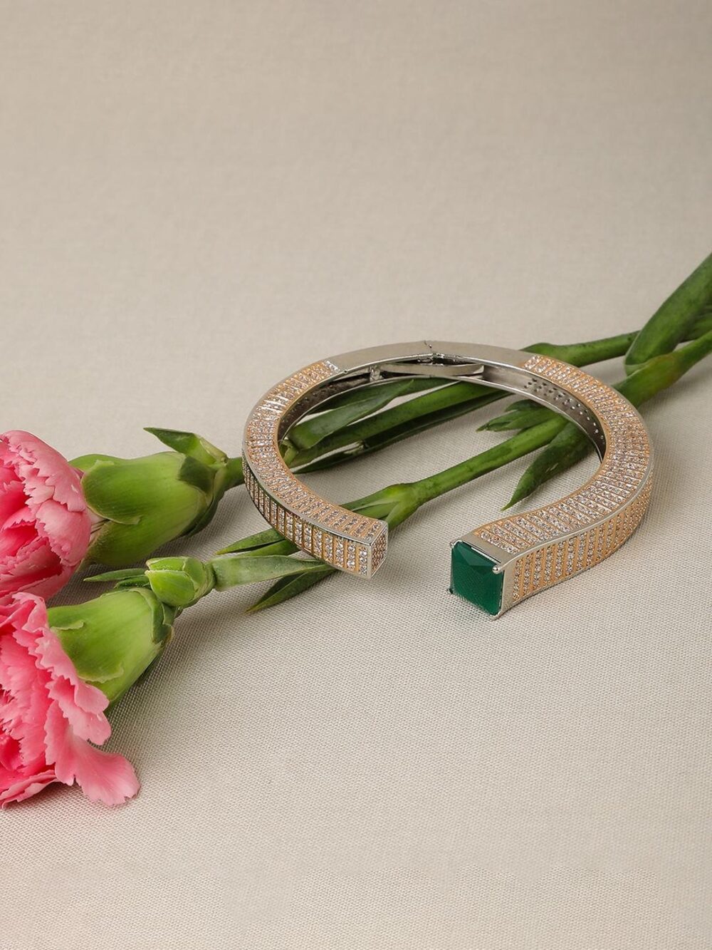 cz/ad bracelet /kada with rose polish