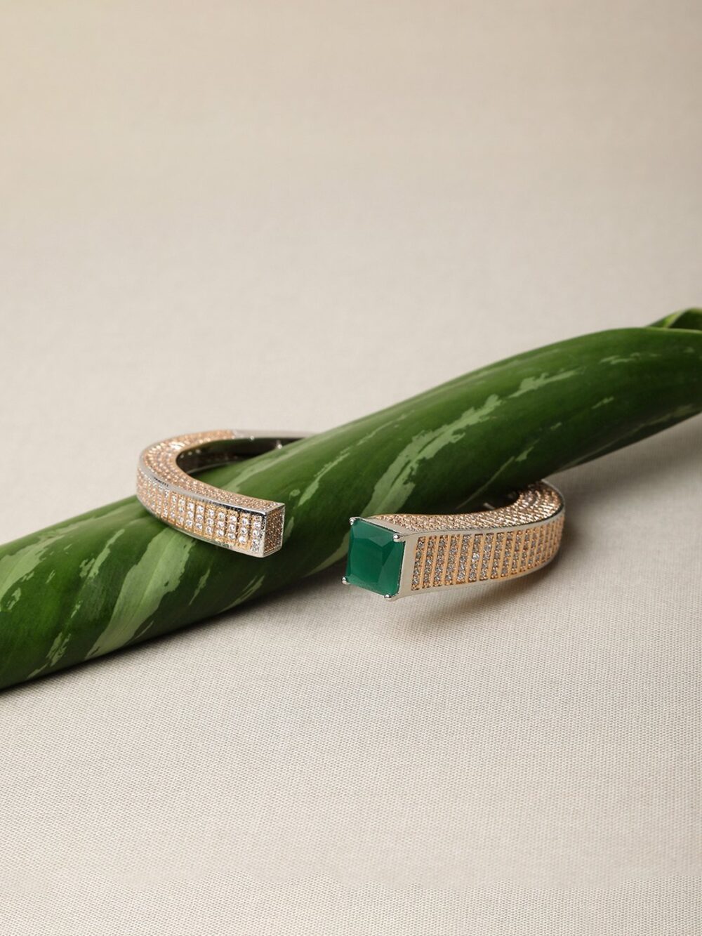 cz/ad bracelet /kada with rose polish - Image 2