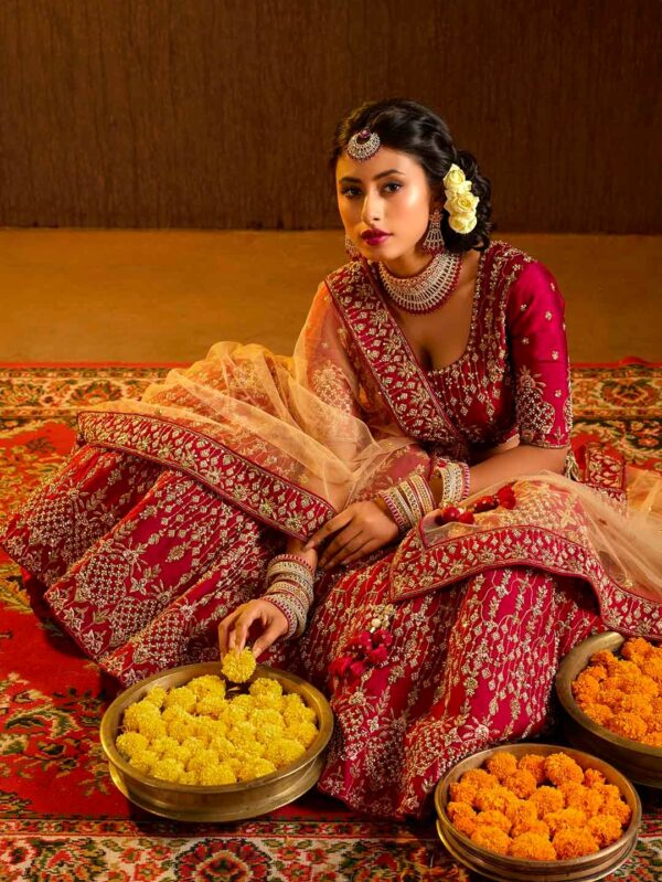 Pink Colour American Diamond Kundan Maang Tikka - Image 2