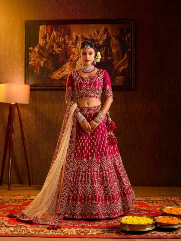Pink Colour American Diamond Kundan Maang Tikka - Image 4